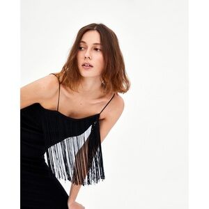 Zara Black fringe top dress